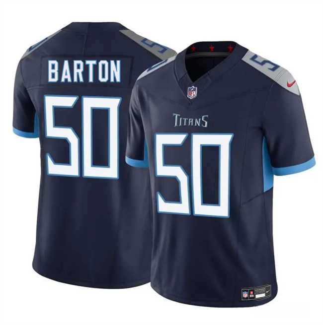 Men & Women & Youth Tennessee Titans #50 Cody Barton Navy 2025 F.U.S.E. Vapor Limited Stitched Jersey